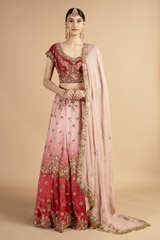 Ombre Pink Bridal Lehenga Set